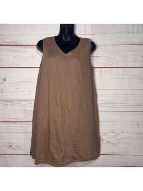 Match Point USA Brown Linen Tank Women’s Small